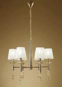 Tiffany French Gold-White Crystal Ceiling Lights Mantra Shaded Crystal Fittings